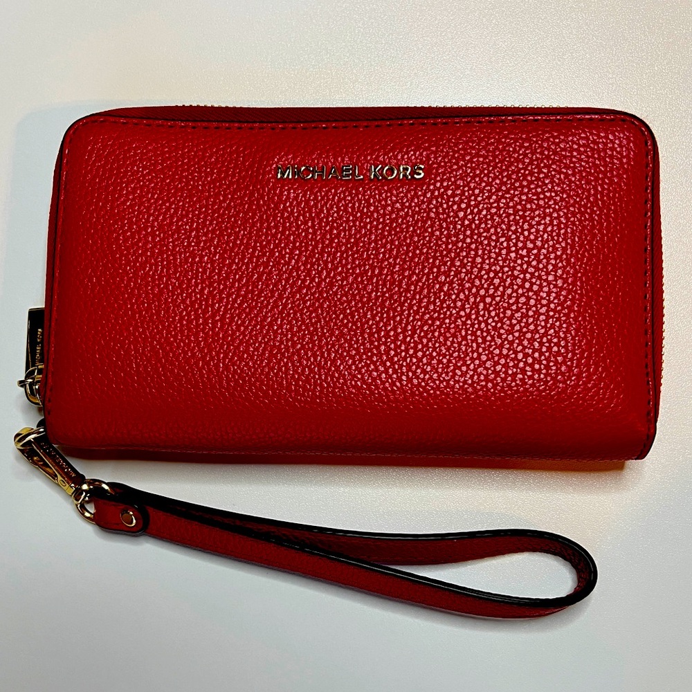 Michael Kors Vibrant Red Wristlet Wallet